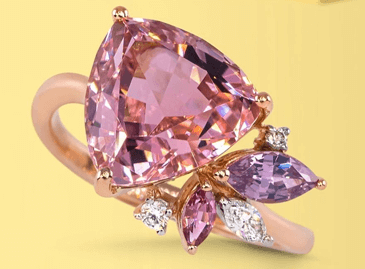 Floral Pink Tourmaline Ring
